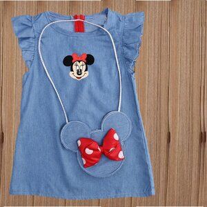 Minnie Mouse Girl Dress Disney Outfit Dress First Birthday Smash Cake Denim